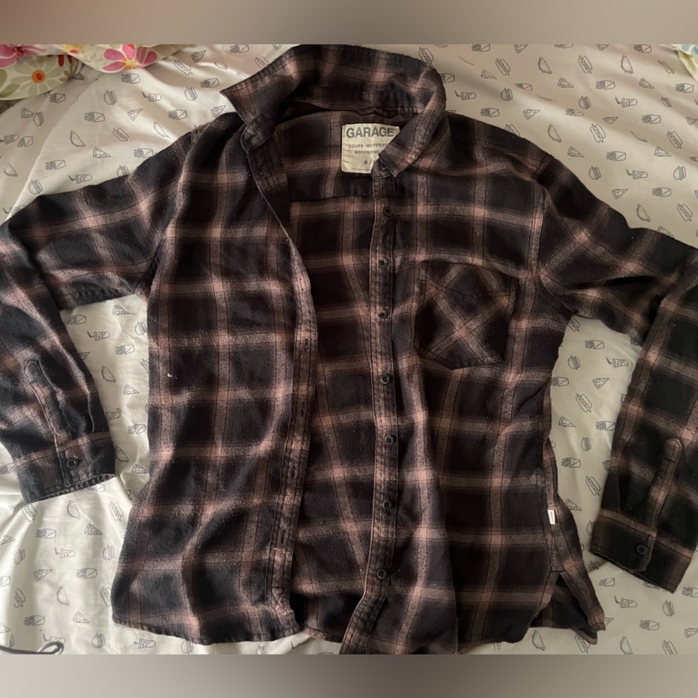 Plaid flannel, pink &purple